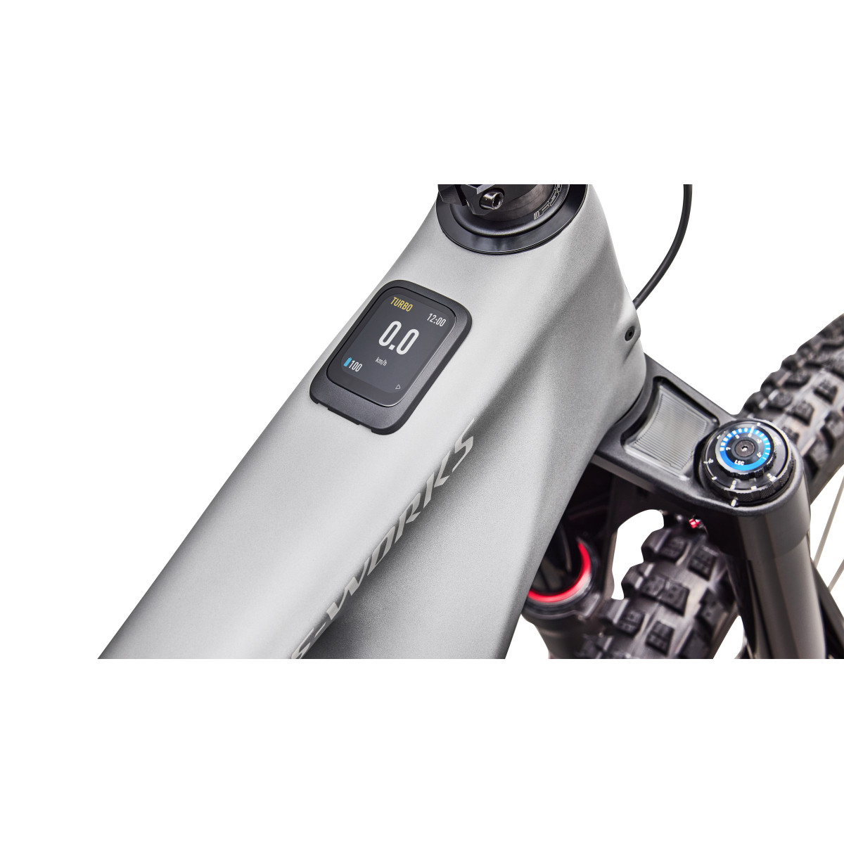 S-Works Turbo Levo 4 elektrinis dviratis | Satin Silver Dust - Black Pearl 