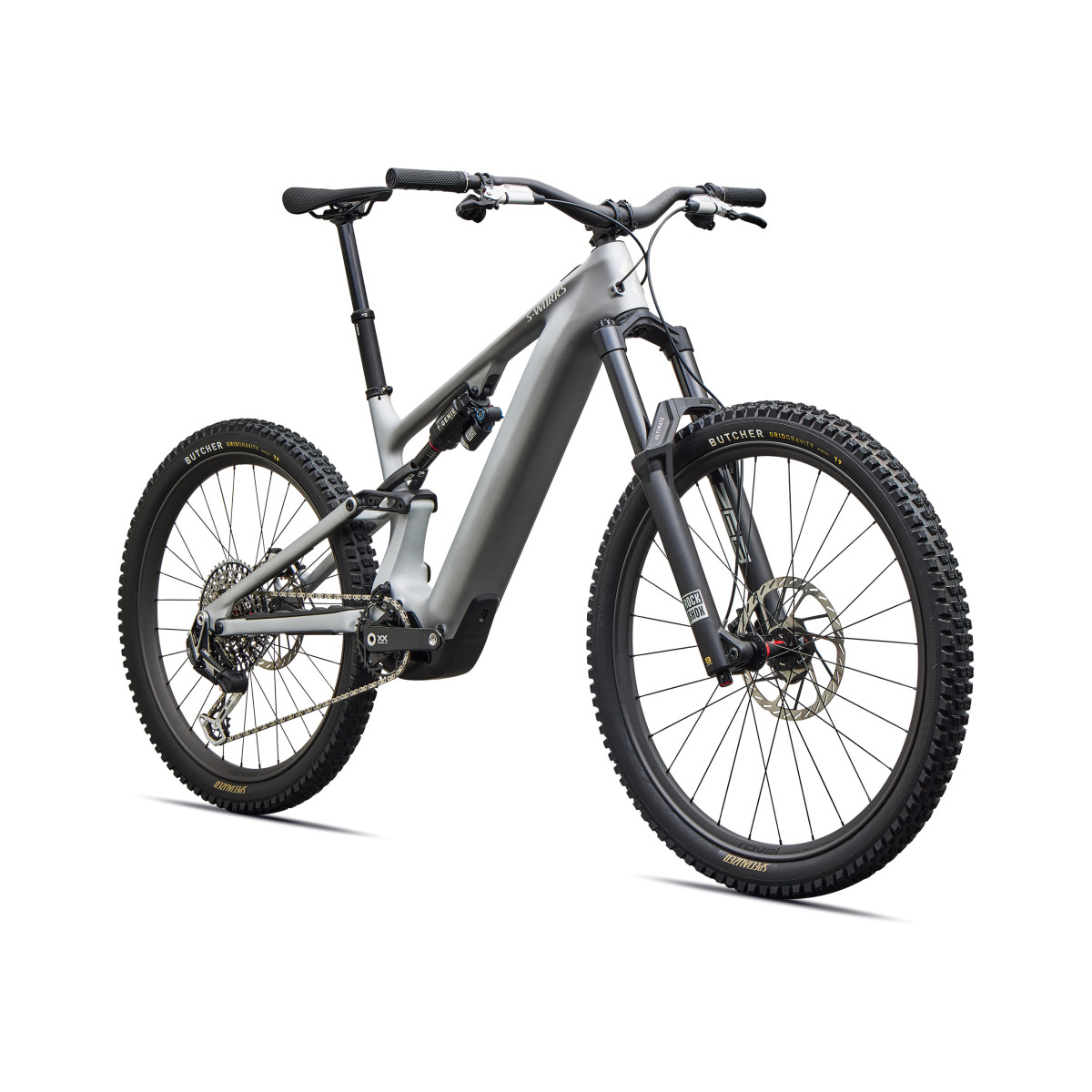S-Works Turbo Levo 4 elektrinis dviratis | Satin Silver Dust - Black Pearl 