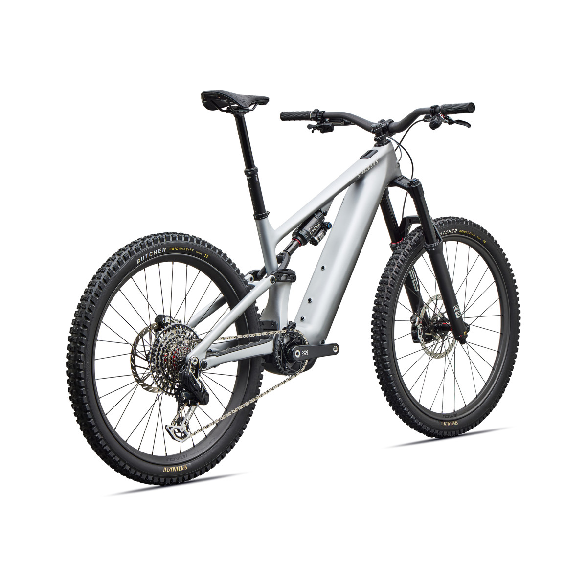 S-Works Turbo Levo 4 elektrinis dviratis | Satin Silver Dust - Black Pearl 