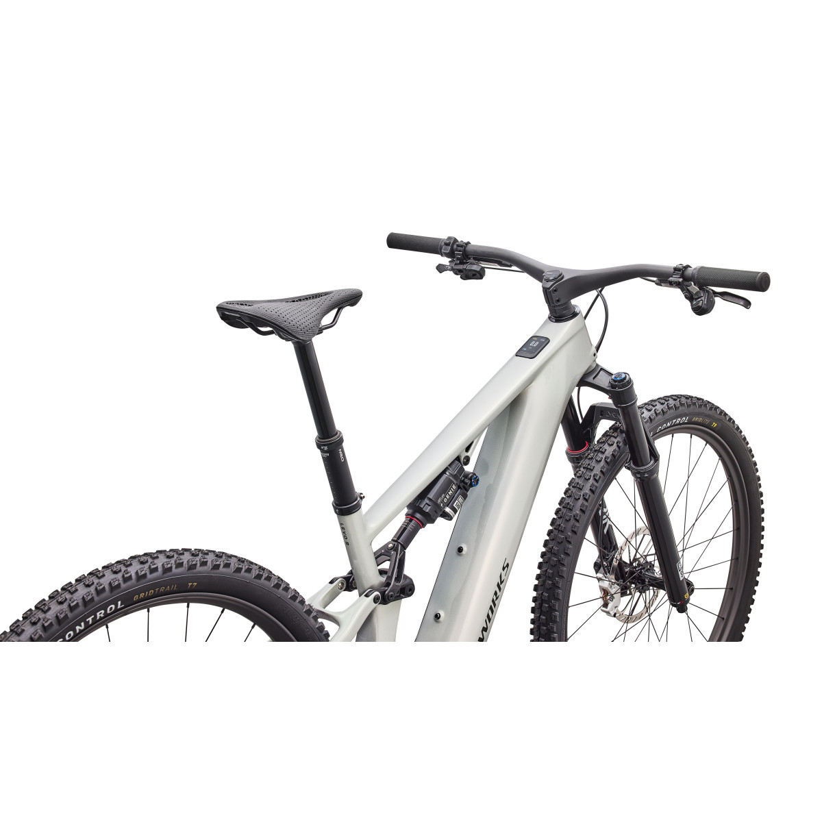 S-Works Turbo Levo R elektrinis dviratis | Gloss Dolomite - Viavi Silver Green Pear