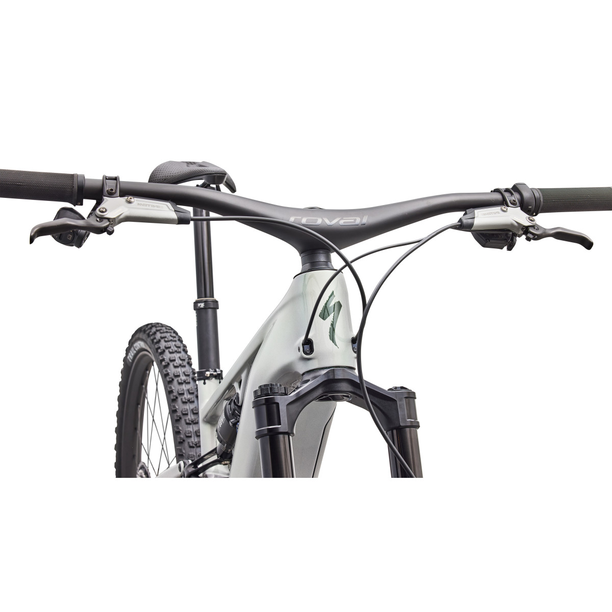 S-Works Turbo Levo R elektrinis dviratis | Gloss Dolomite - Viavi Silver Green Pear
