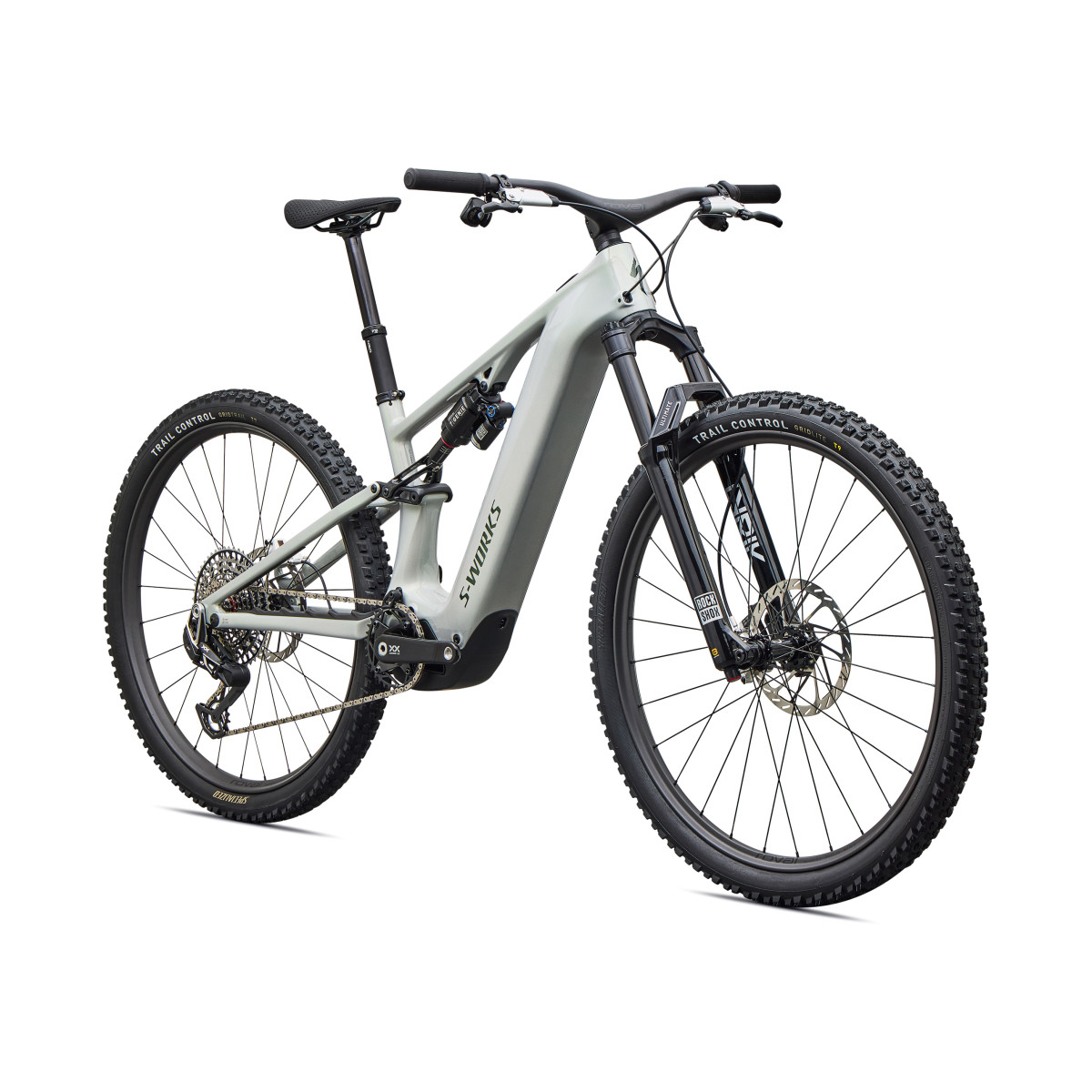 S-Works Turbo Levo R elektrinis dviratis | Gloss Dolomite - Viavi Silver Green Pear