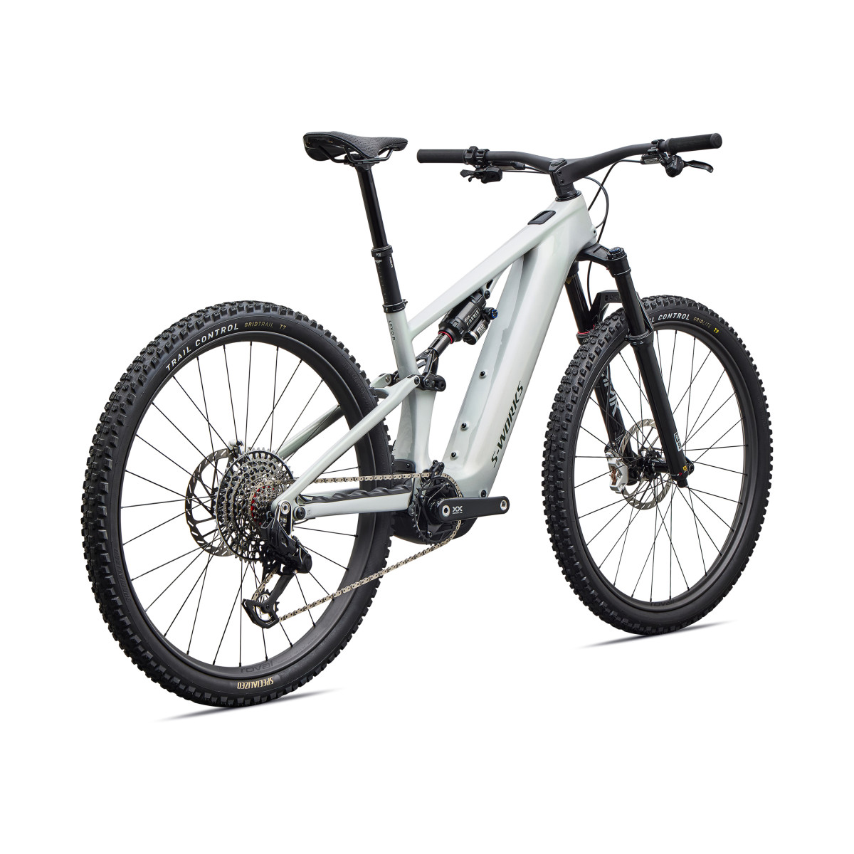S-Works Turbo Levo R elektrinis dviratis | Gloss Dolomite - Viavi Silver Green Pear