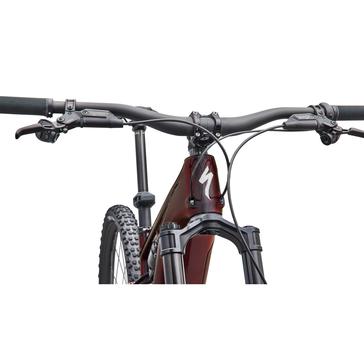 Specialized Turbo Levo R Pro E-Bike | Gloss Black Red Chameleon - Dolomite