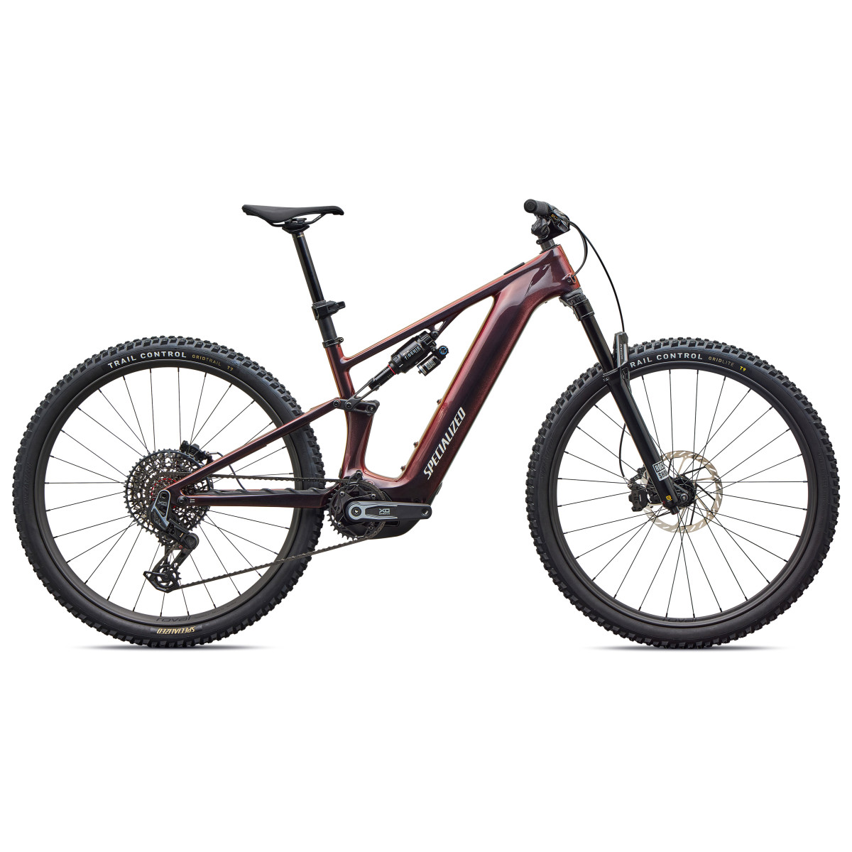 Specialized Turbo Levo R Pro E-Bike | Gloss Black Red Chameleon - Dolomite