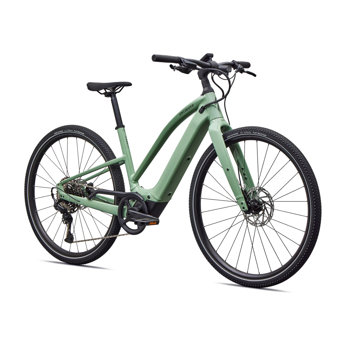 Specialized Turbo Vado SL 2 4.0 Step-Through elektrinis dviratis | Gloss Pistachio - Oak Green Metallic Frost Reflective