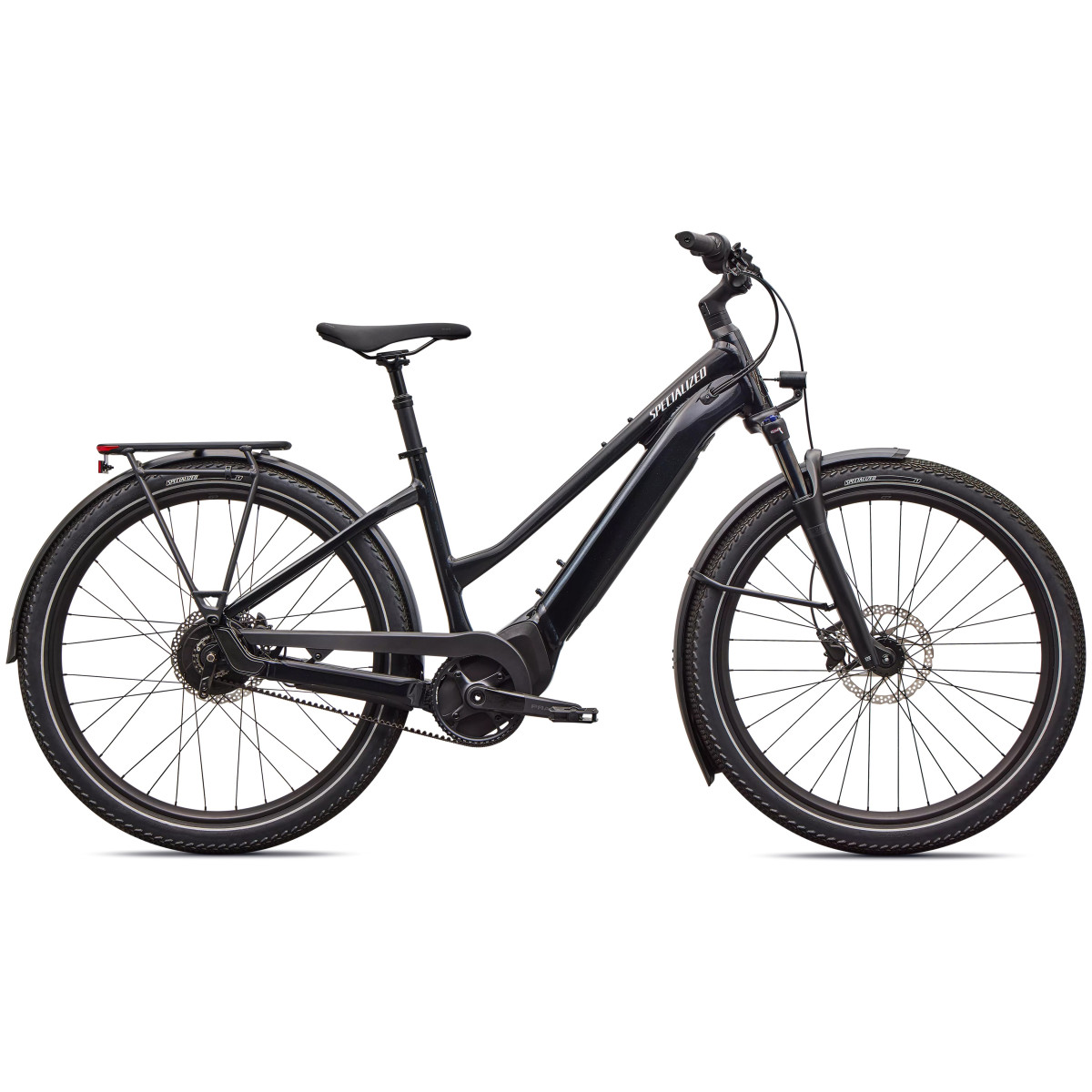 Specialized Turbo Vado 4.0 IGH Step-Through elektrinis dviratis | Gloss Castblack - Satin Silver Reflective