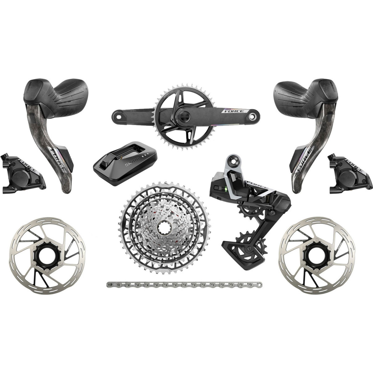 SRAM Force E1 XPLR AXS Powermeter grupė | 1x13 pavarų | 42T | 10-46T (BULK)