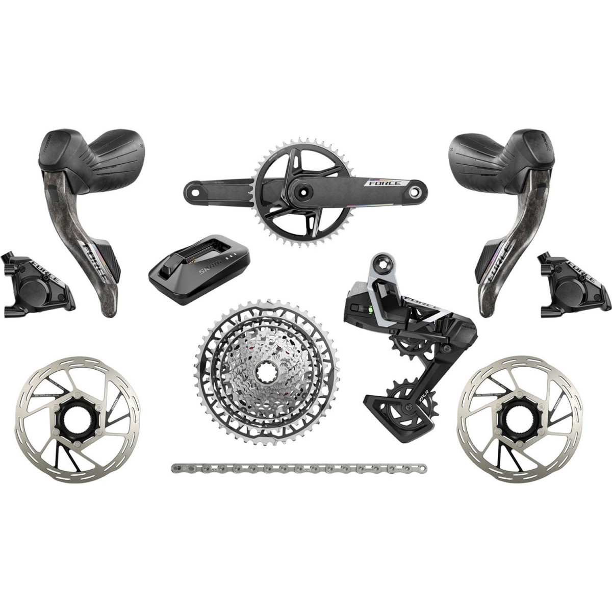 SRAM Force E1 XPLR AXS grupė | 1x13 pavarų | 42T | 10-46T (BULK)