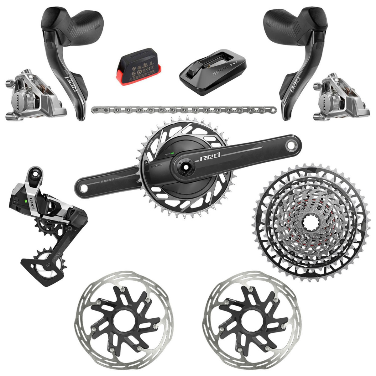 SRAM RED E1 XPLR AXS Powermeter grupė | 1x13 pavarų | 42T | 10-46T (BULK)