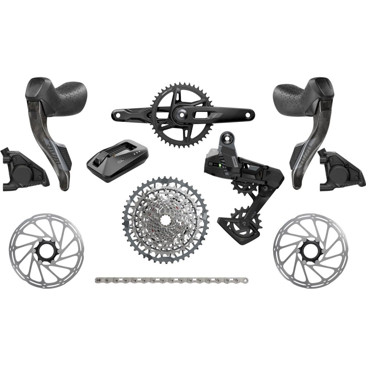 SRAM Rival E1 XPLR AXS grupė | 1x13 pavarų | 42T | 10-46T (BULK)
