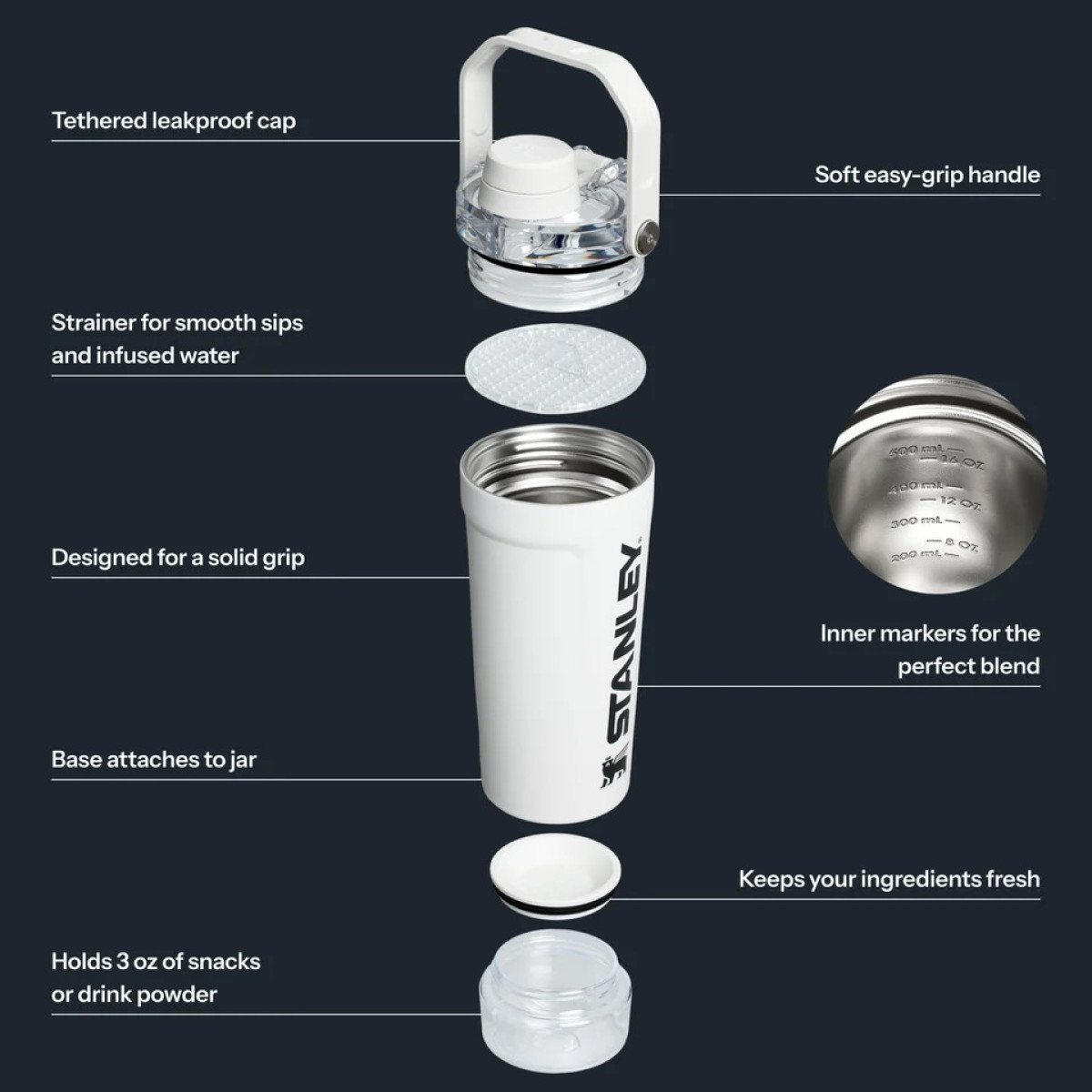 Stanley Vitalize™ Shaker Bottle | 590 ml | Chalk