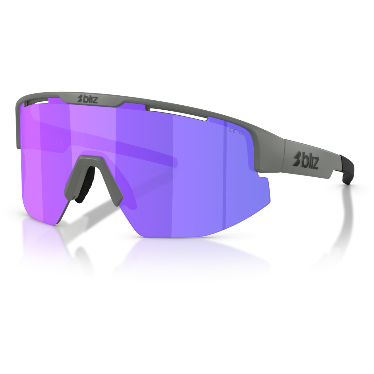BLIZ Matrix Small akiniai | Matte Grey - Smoke Purple