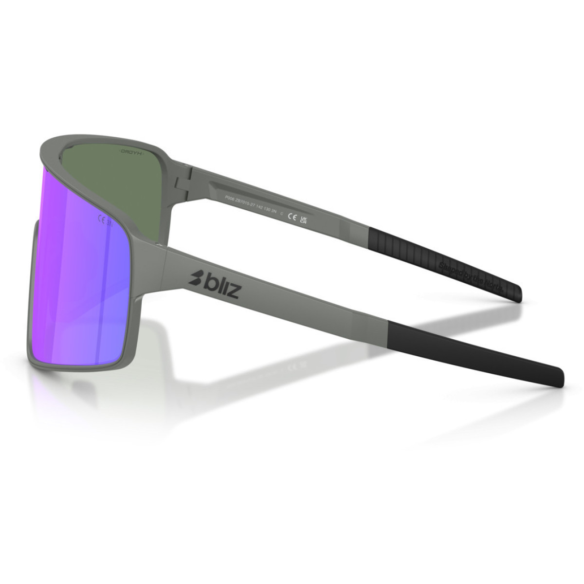 BLIZ P001 akiniai | Matte Grey - Smoke Purple
