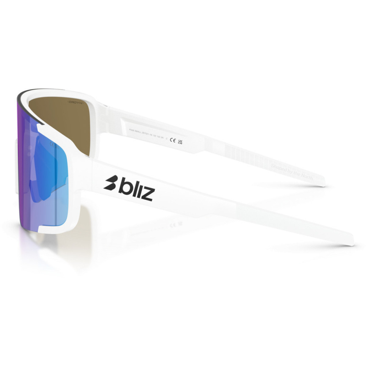 BLIZ P003 Small akiniai | Matte White - Smoke Blue Multicolour