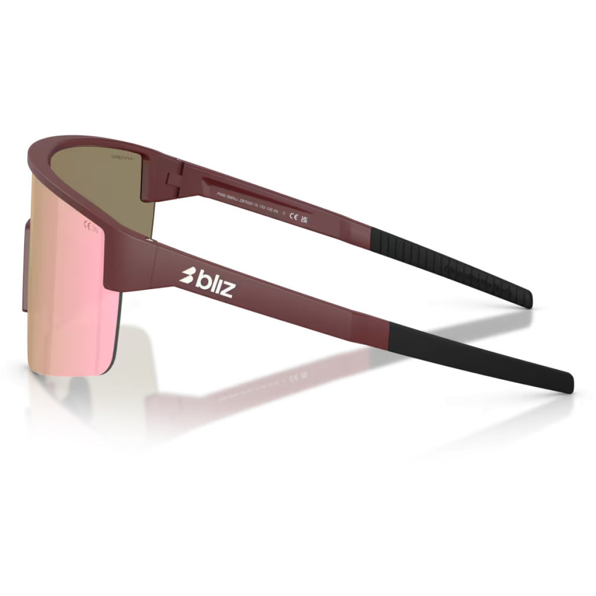 BLIZ P004 Small akiniai | Matte Burgundy - Brown Rose Multicolour