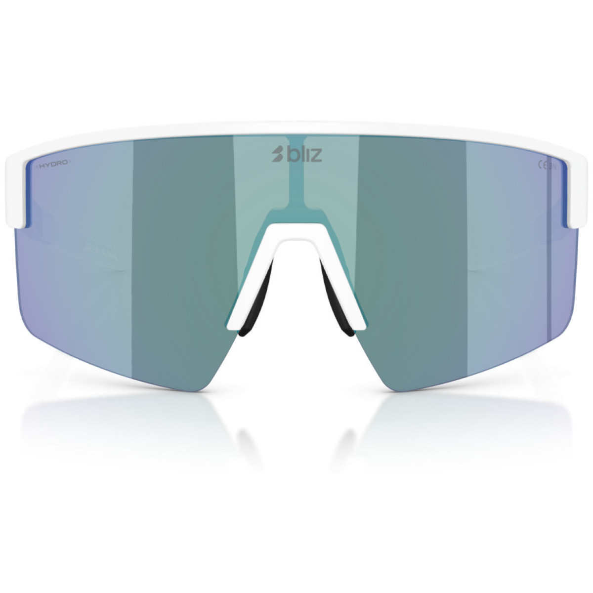 BLIZ P004 Small akiniai | Matte White - Smoke Blue Multicolour
