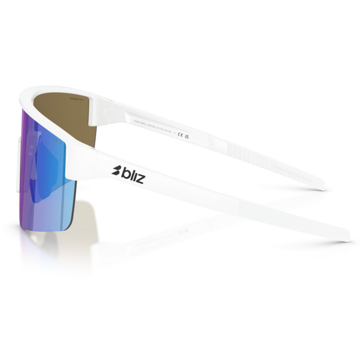 BLIZ P004 Small akiniai | Matte White - Smoke Blue Multicolour