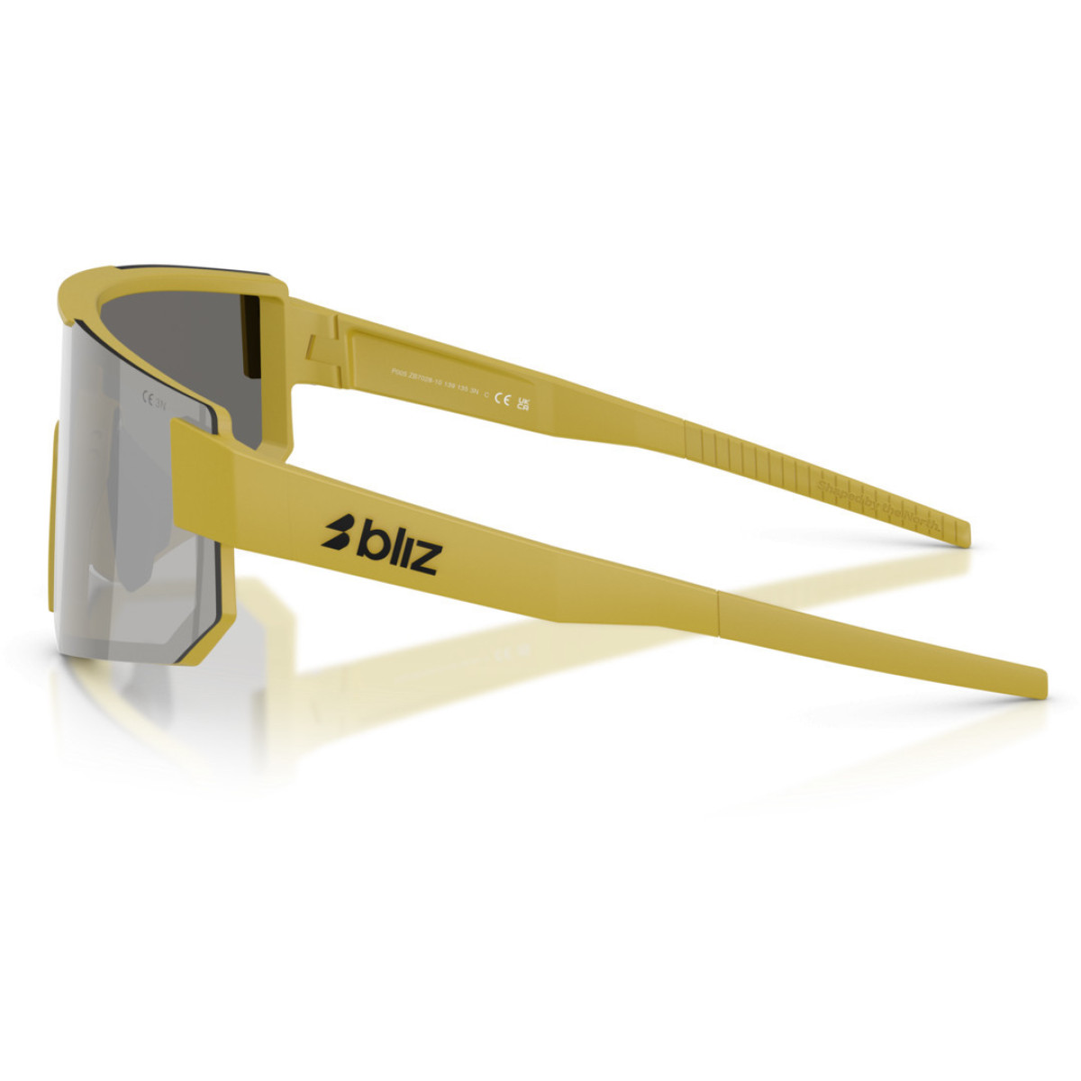 BLIZ P005 akiniai | Matte Amber Green - Smoke Silver Mirror