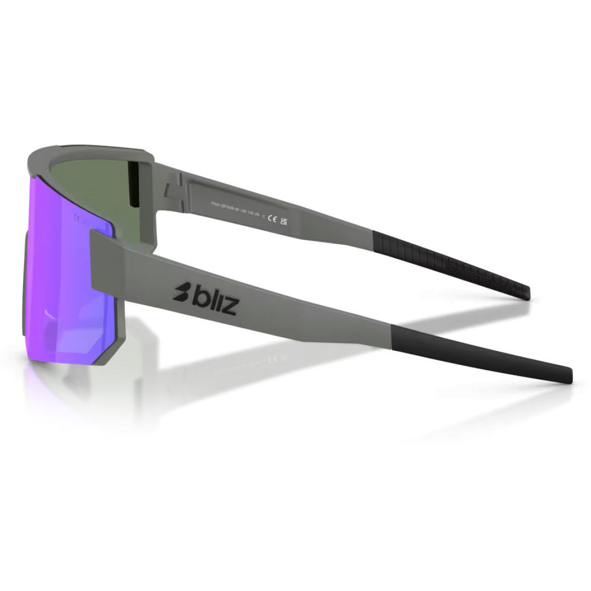 BLIZ P005 akiniai | Matte Grey - Smoke Purple