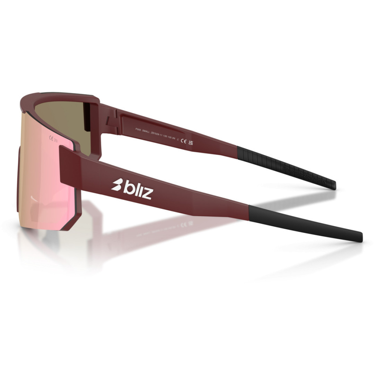 BLIZ P005 Small akiniai | Matte Burgundy - Brown Rose Multicolour