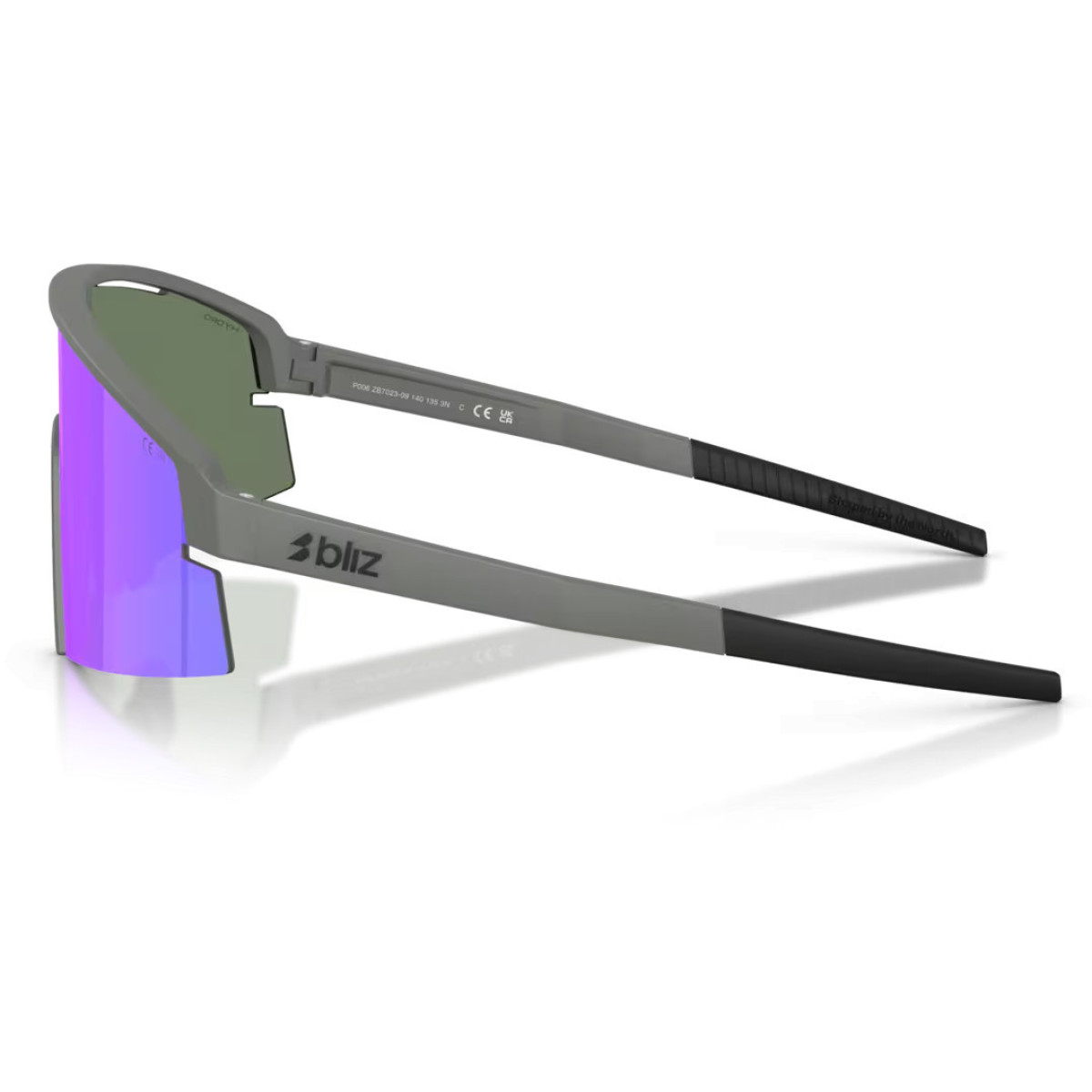 BLIZ P006 akiniai | Matte Grey - Smoke Purple