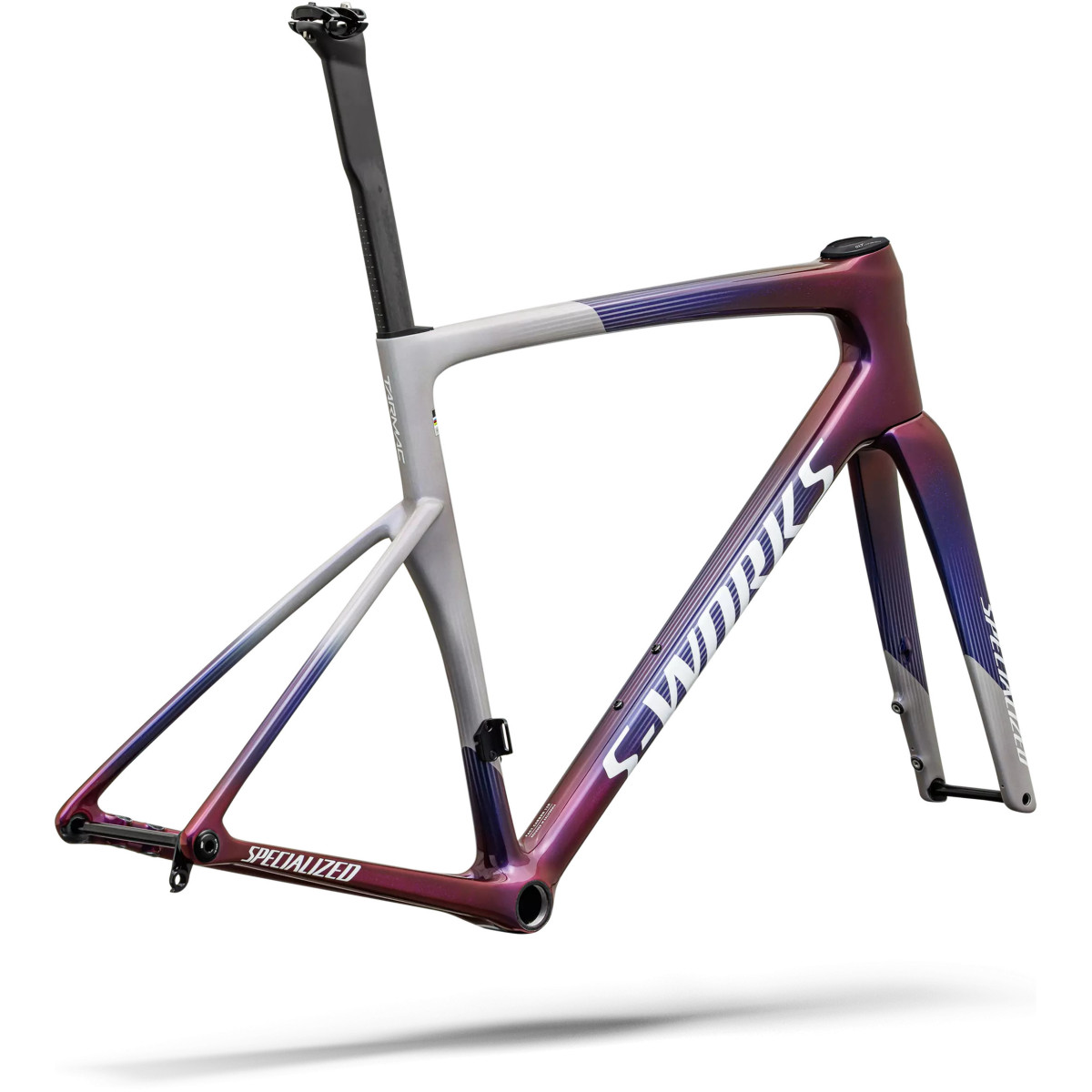 S-Works Tarmac SL9 Frameset | Gloss Dove Grey - Red to Blue Pearl - White Silver Metallic