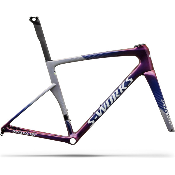 S-Works Tarmac SL9 Frameset | Gloss Dove Grey - Red to Blue Pearl - White Silver Metallic