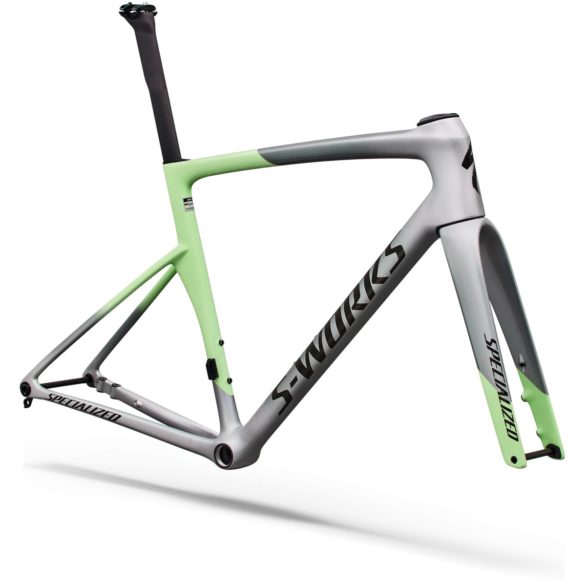 S-Works Tarmac SL9 Frameset | Gloss Powder Lime - Silver Dust - Black Chrome