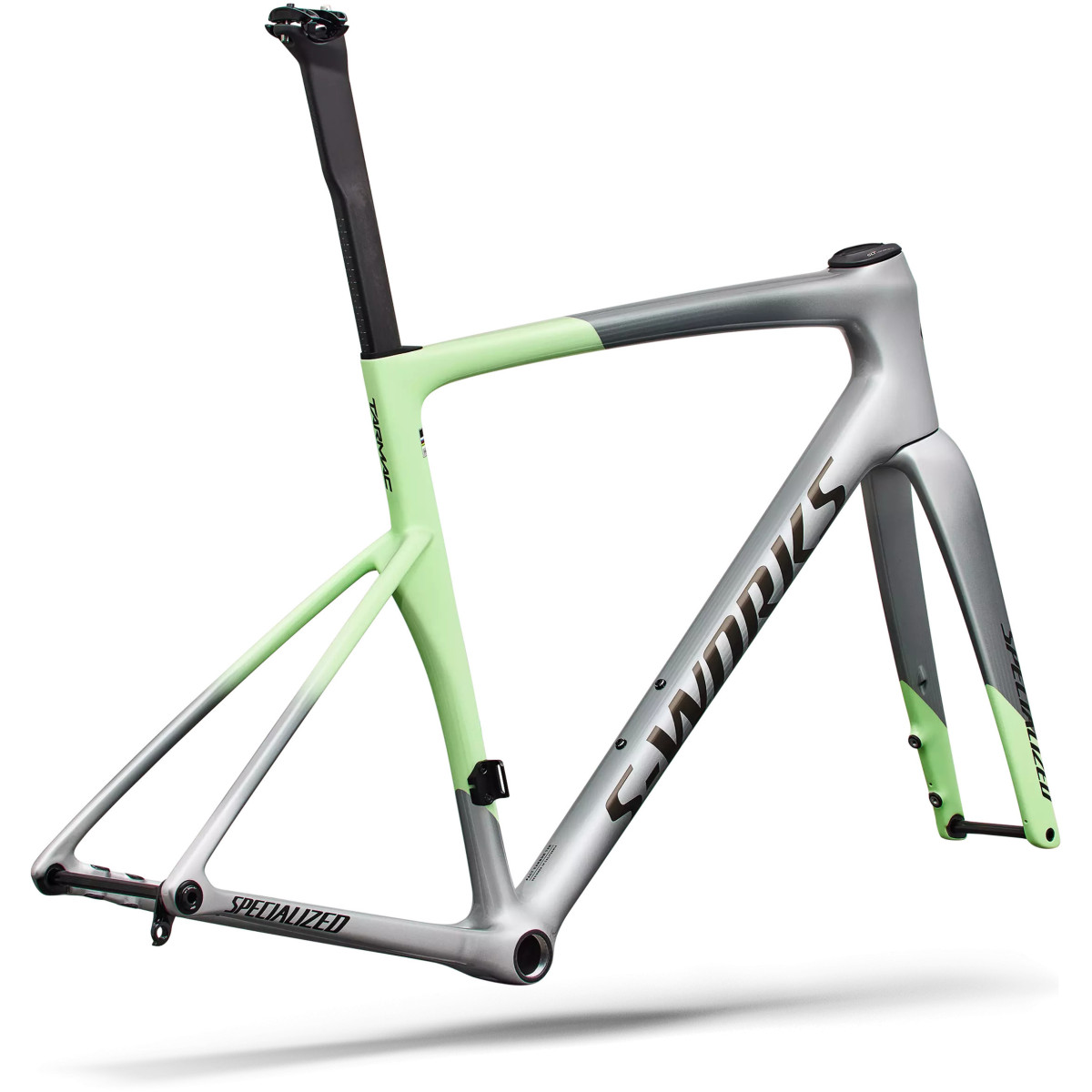 S-Works Tarmac SL9 Frameset | Gloss Powder Lime - Silver Dust - Black Chrome
