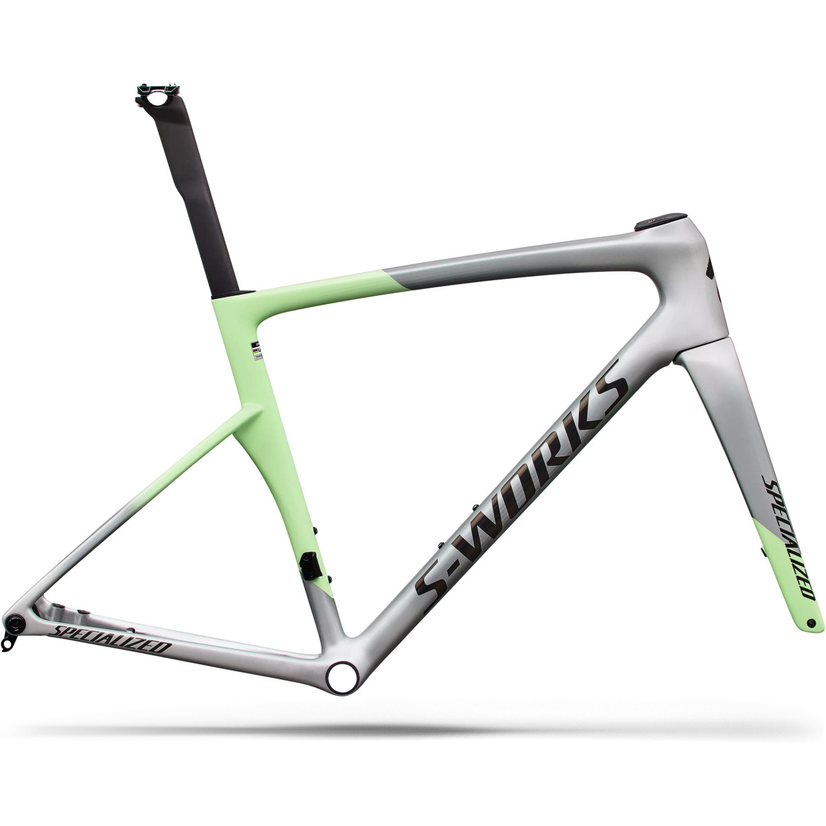 S-Works Tarmac SL9 Frameset | Gloss Powder Lime - Silver Dust - Black Chrome