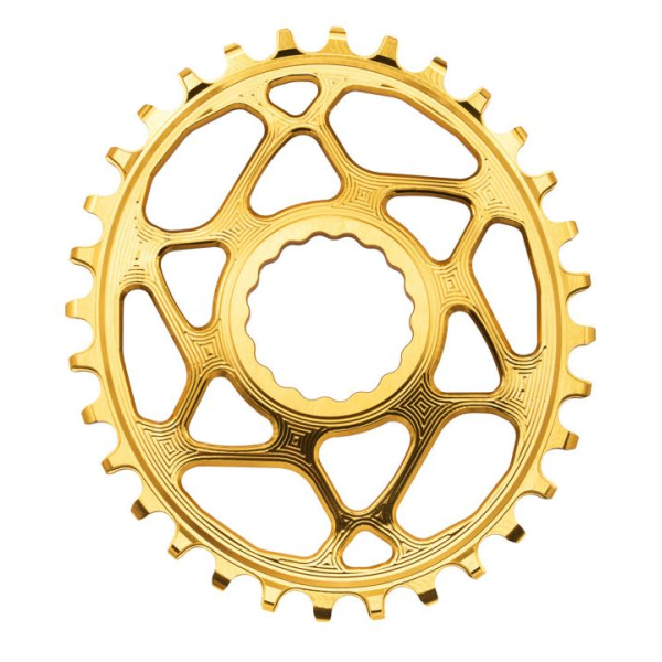 AbsoluteBlack RaceFace Oval Cinch Chainring | 6mm Offset | DM | 1x12/11/10-speed | Gold