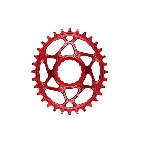 AbsoluteBlack RaceFace Oval Cinch Chainring | 6mm Offset | DM | 1x12/11/10-speed | Red