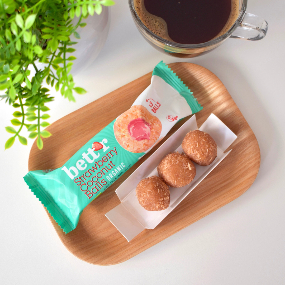 Bett'r vaisių rutuliukai | 45 g | Strawberry & Coconut