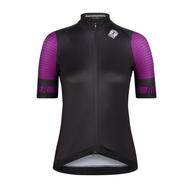 Bioracer Icon Classic Women's Short Sleeve Jersey | Black Deep Purple