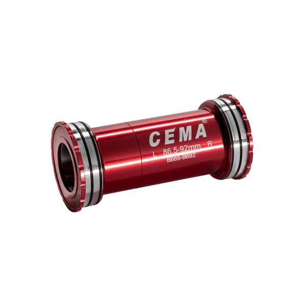 Cema Bottom Bracket | Shimano | PressFit BB86-BB92 | Stainless Steel | Red