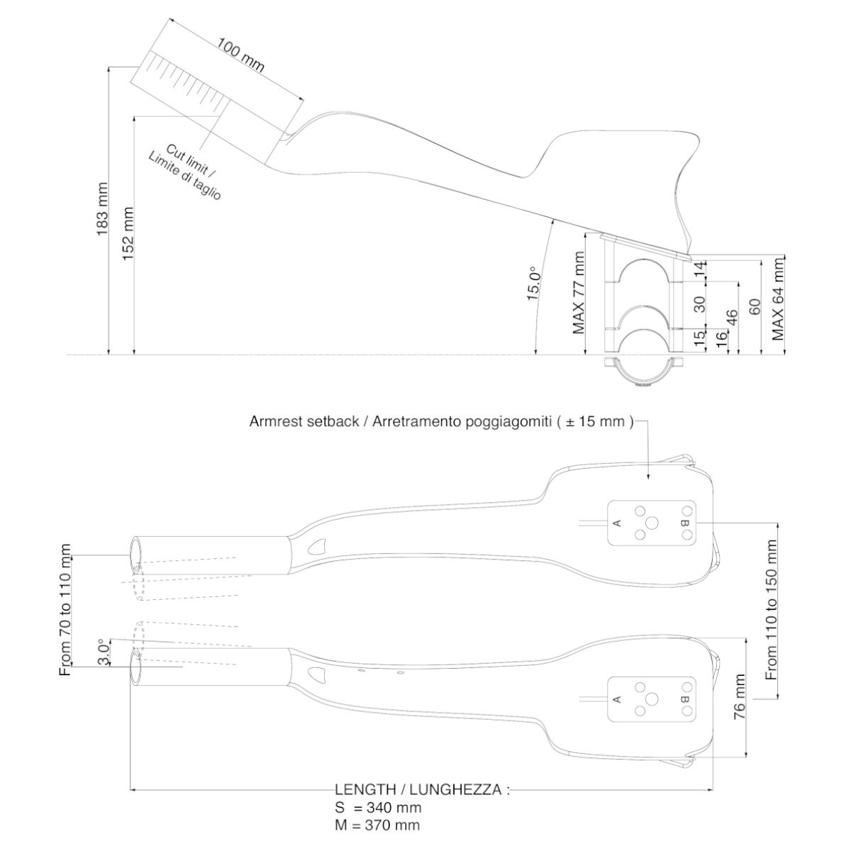 Deda Jet One Clip-On aerobarai | 370 mm Deda Jet One Clip-On aerobarai | 370 mm