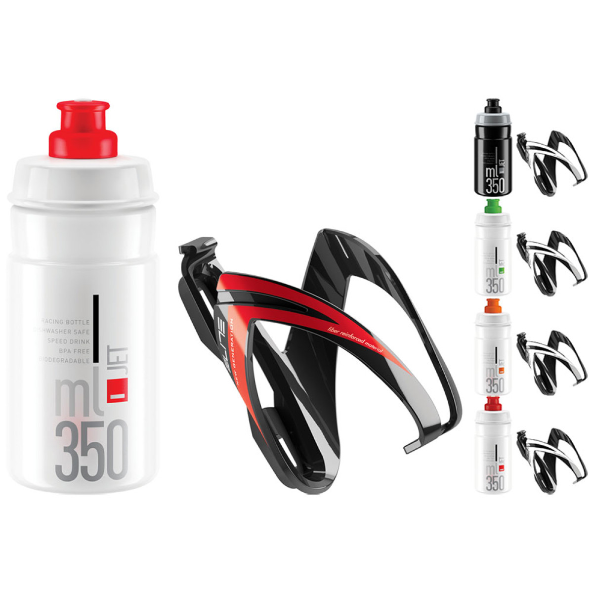 Elite Kit Ceo gertuvė su laikikliu 350 ml | Clear Red - Red Elite Kit Ceo gertuvė su laikikliu 350 ml | Clear Red - Red