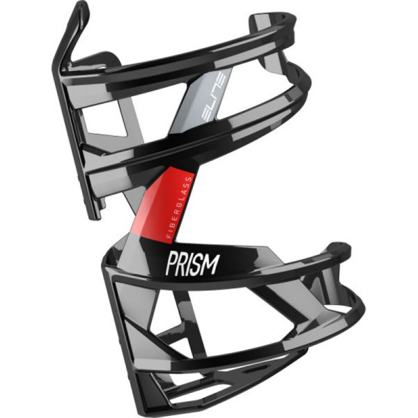 Elite Prism Bottle Cage | Right | Glossy Black - Red