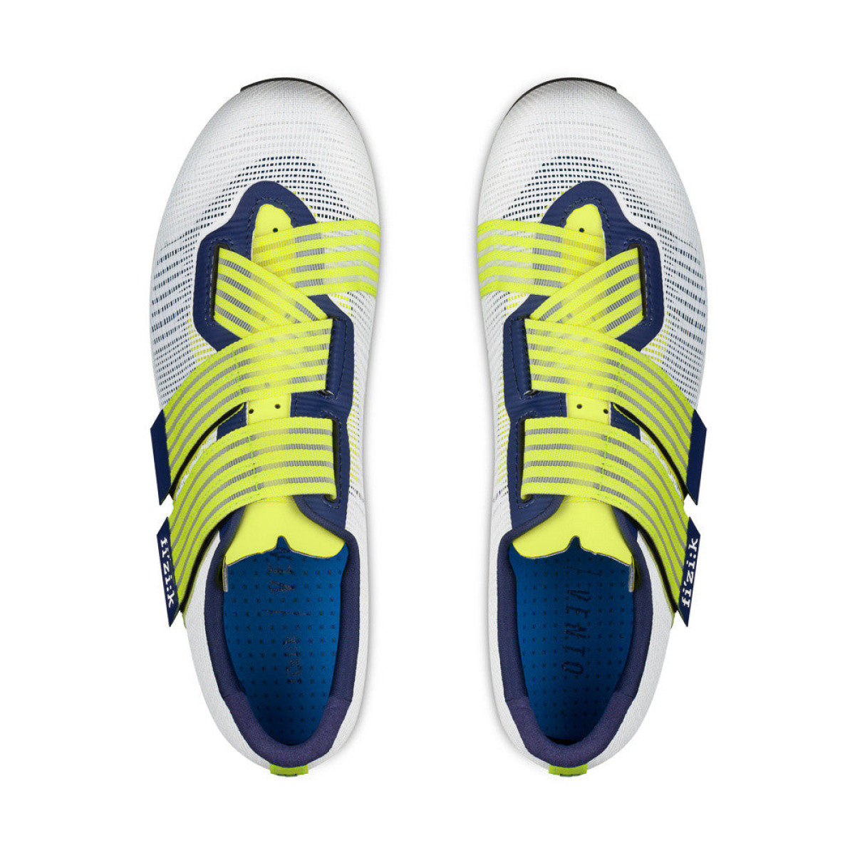 Fizik Vento Powerstrap Aeroweave plentiniai batai | Movi Yellow - White