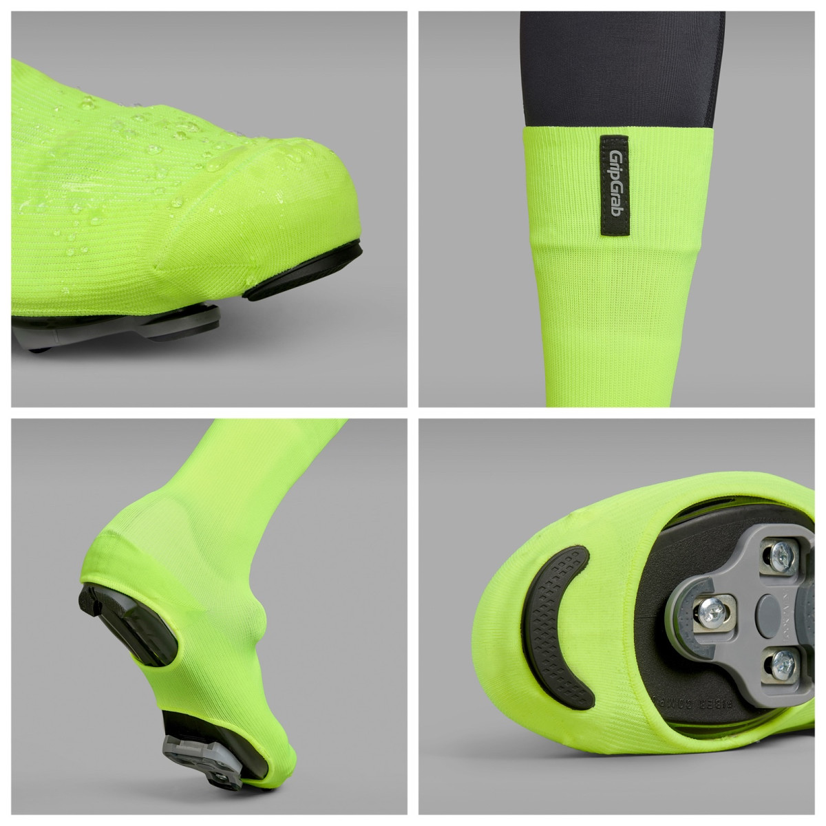 GripGrab Flandrien Waterproof Knitted Road antbačiai | Yellow Hi-Vis GripGrab Flandrien Waterproof Knitted Road antbačiai | Yellow Hi-Vis