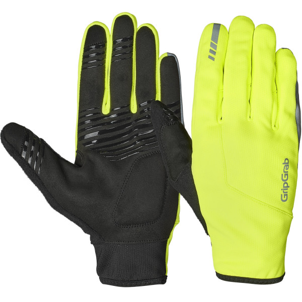 GripGrab Hurricane 2 Windproof Spring-Autumn Gloves | Yellow Hi-Vis 