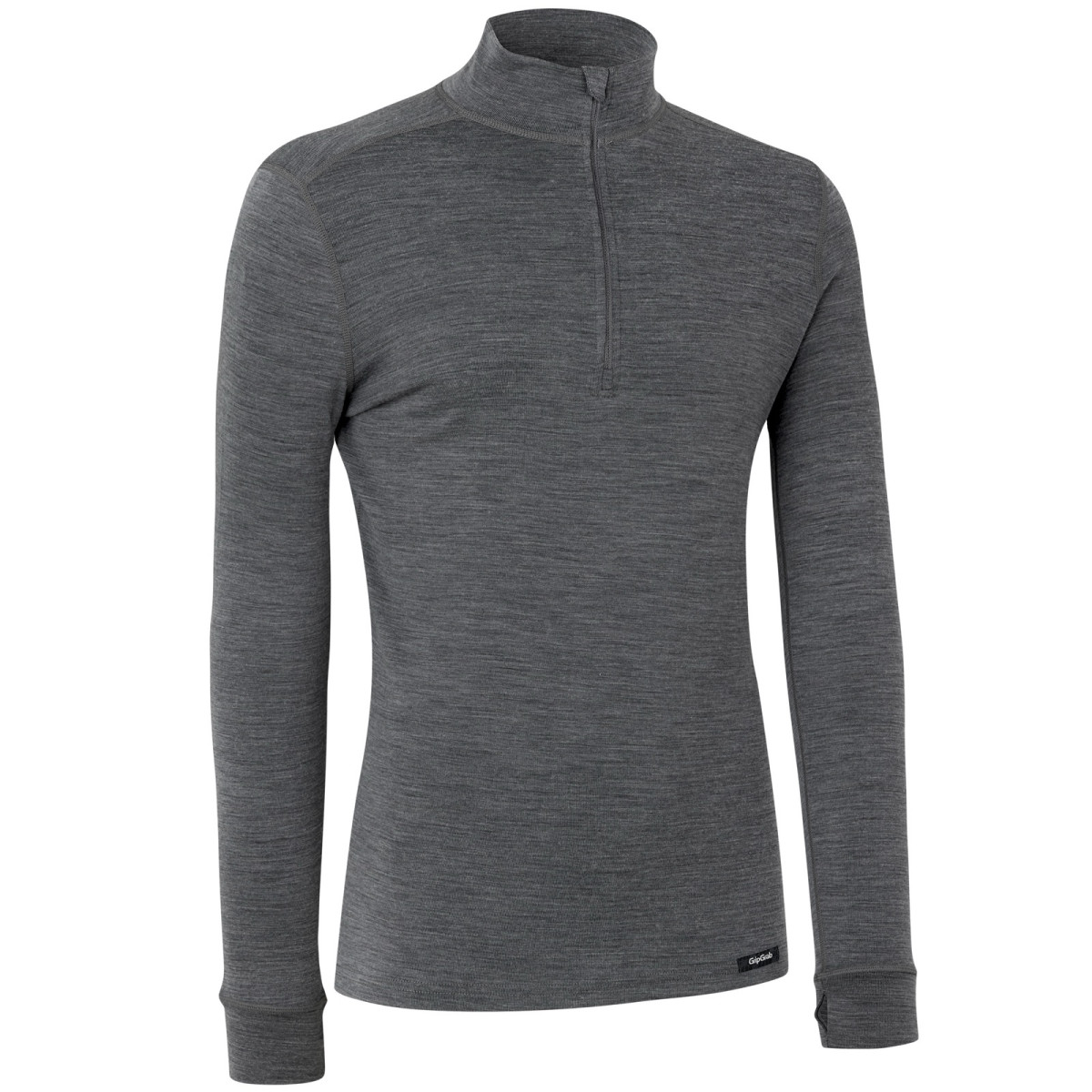 GripGrab Merino Bamboo 1/2 Zip termo marškinėliai | Grey GripGrab Merino Bamboo 1/2 Zip termo marškinėliai | Grey