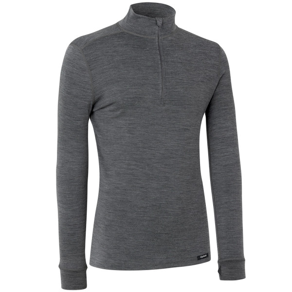 GripGrab Merino Bamboo 1/2 Zip Long Sleeve BaseLayer | Grey