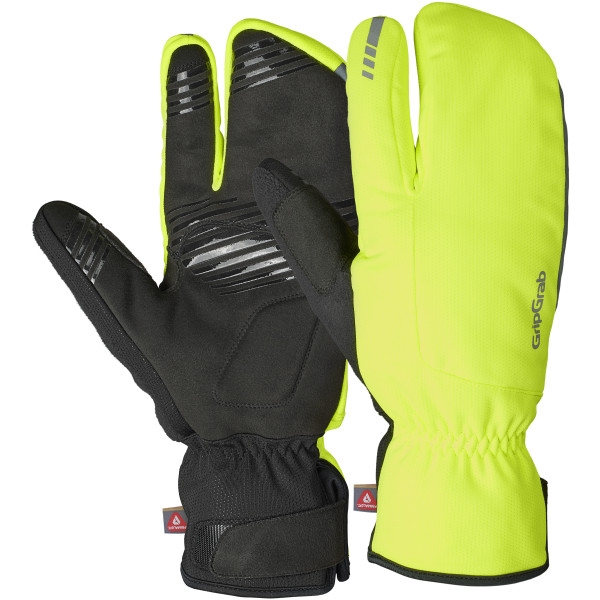 GripGrab Nordic 2 Windproof Lobster Gloves | Yellow Hi-Vis