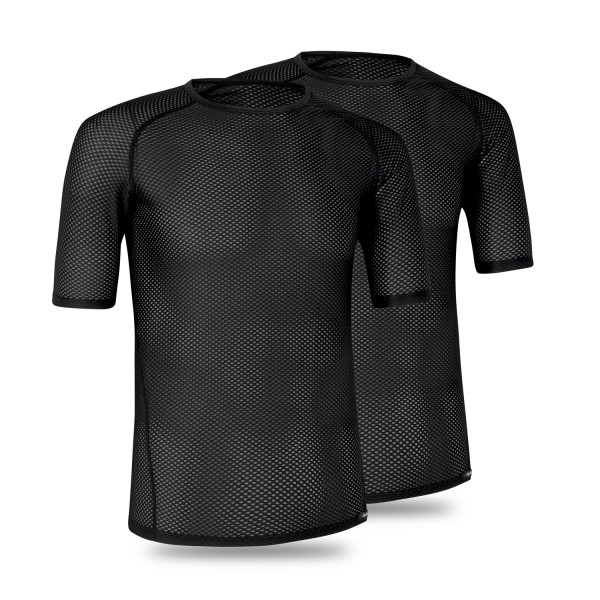 GripGrab Ultralight Mesh Short Sleeve BaseLayer | Black (2 pcs)