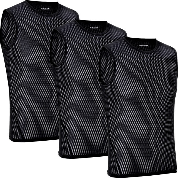 GripGrab Ultralight Sleeveless Mesh apatiniai marškinėliai / Black (3 vnt.)