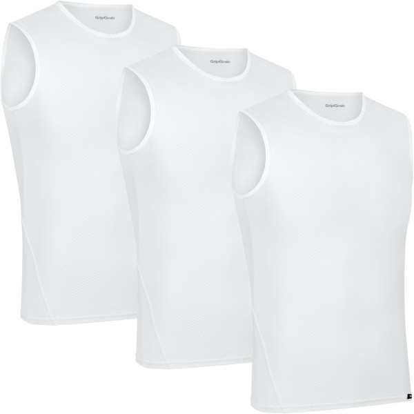 GripGrab Ultralight Sleeveless Mesh Baselayer | White (3 pcs)