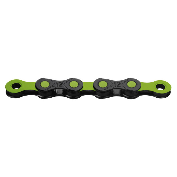 KMC DLC12 Waxed grandinė | 12 pavarų | Black - Apple Green