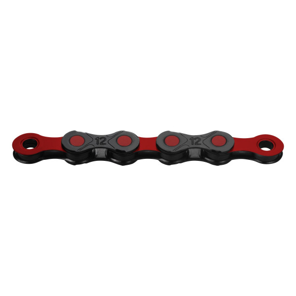 KMC DLC12 Waxed grandinė | 12 pavarų | Black - Red